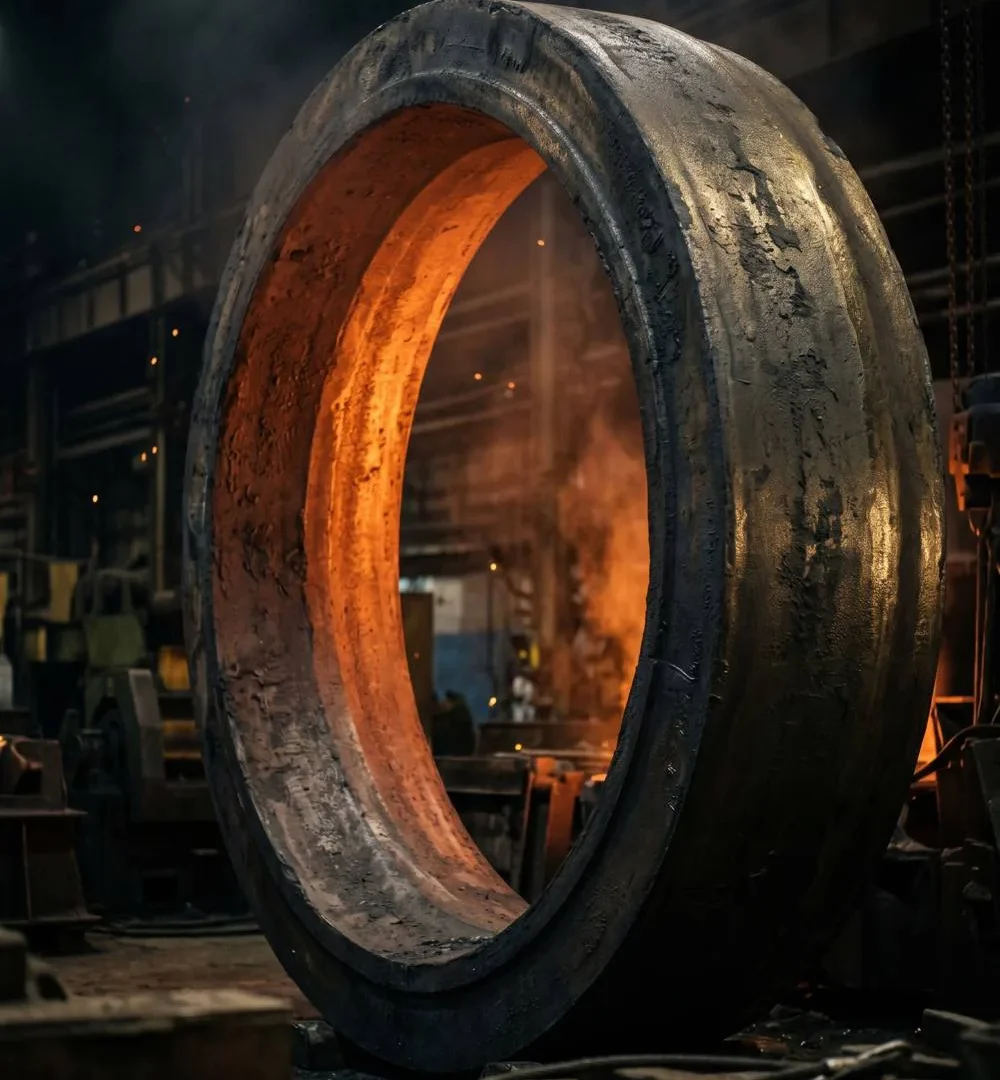 Single-piece kiln tyre casting