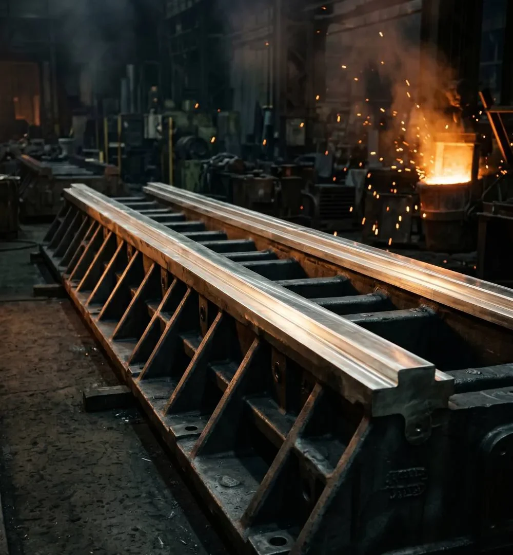 Finish-machined machine-tool bed casting